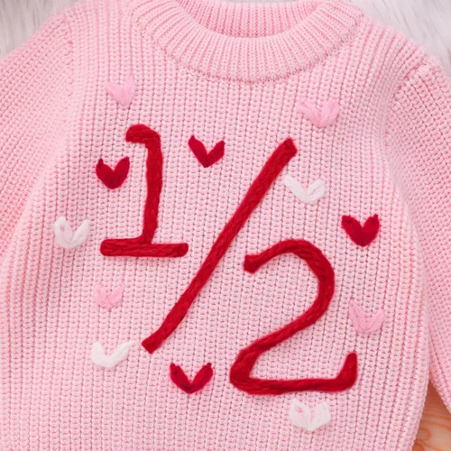 Miniatura 103 de Suéter de primer cumpleaños para bebés y niñas de un año de edad, sesión de fotos, otoño e invierno