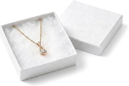 Miniatura 22 de TheDisplayGuys - Paquete de 100 cajas de cartón rellenas de algodón #11 para joyería, diseño de remolino blanco (2.1 x 1.8 x 0.8 pulgadas)