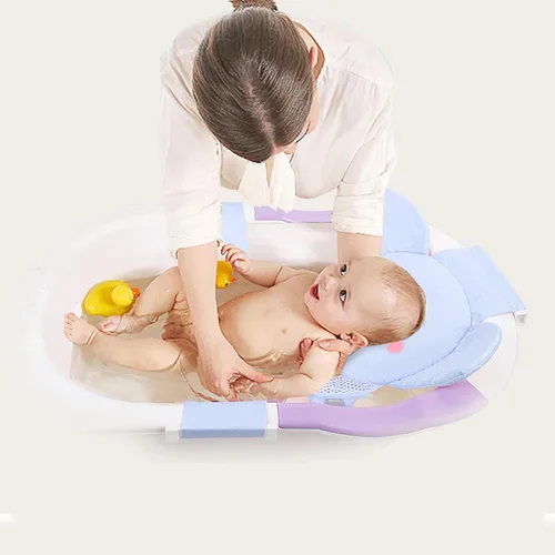 Miniatura 4 de AIR&TREE Red de Soporte para Asiento de Baño para Bebé, Secado Rápido, Ajustable, Cómoda, Antideslizante, Cabestrillo de Malla para Ducha en Bañera