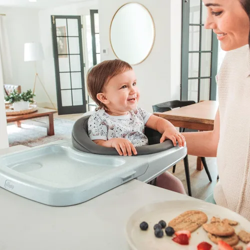 Miniatura 2 de Chicco FastLock 360 Trona Giratoria con Gancho, Trona Portátil para Bebés y Niños Pequeños, Se Instala en Segundos Carbón/Gris