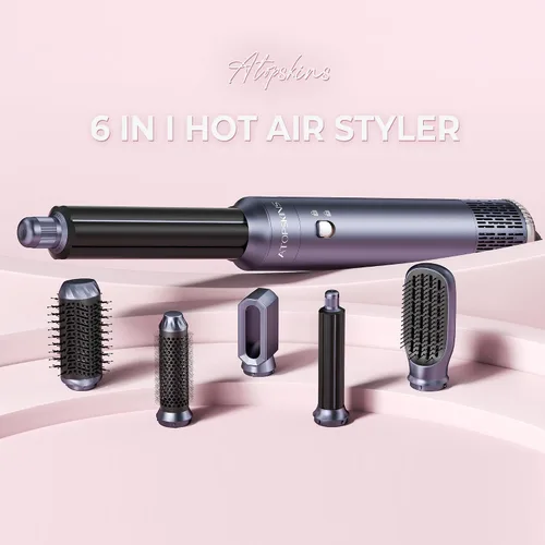 Miniatura 3 de Atopskins Cepillo secador de pelo 6 en 1, moldeador de aire desmontable, cepillo secador de pelo, 3 ajustes de calor, secado sin encrespamiento