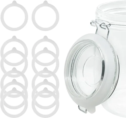 Miniatura 12 de 12 piezas de juntas de repuesto de silicona para frascos, anillos de sellado de goma herméticos, anillos de sellado de junta de silicona a prueba