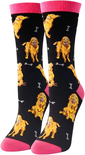 HAPPYPOP Calcetines novedosos Bulldog Corgi de pollo, divertidos regalos de dinosaurio de perro salchicha de abeja para amantes de los animales