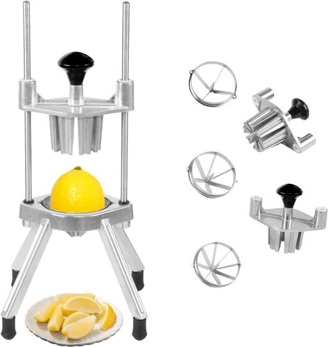 Miniatura 10 de Picador comercial de frutas de verduras con 6 cuñas y cuchilla de 1/4 ″ y 3/8 ″ y 1/2 pulgadas Cortador de alimentos profesional Cortador de papas