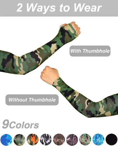 Miniatura 3 de Bememo - 10 pares de mangas de brazo unisex elásticas con protección UV para brazos, mangas de seda de hielo, mangas de enfriamiento para brazos
