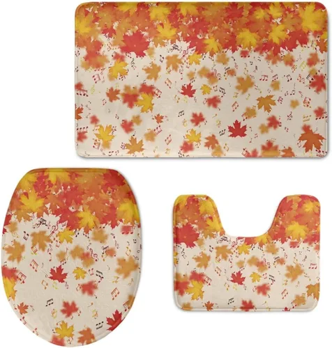 Miniatura 14 de HUGS IDEA Alfombra de baño, alfombra de baño, alfombra de baño, diseño de bandera estadounidense, mariposa, floral, juego de tapetes de baño