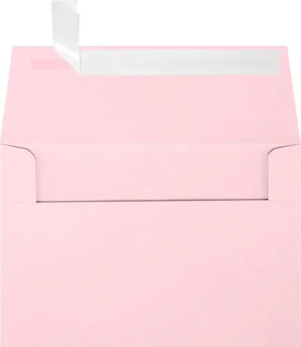 LUXPaper Sobres de invitación A4 | Despegar y prensar | 4 1/4 pulgadas x 6 1/4 pulgadas | Rosa caramelo | Texto de 80 libras | 50 unidades Rosa