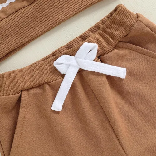 Miniatura 200 de Adobabirl Conjunto de sudadera y pantalones de Halloween para bebé, sudadera y pantalones con parche de calabaza para Halloween, otoño, ropa de bebé