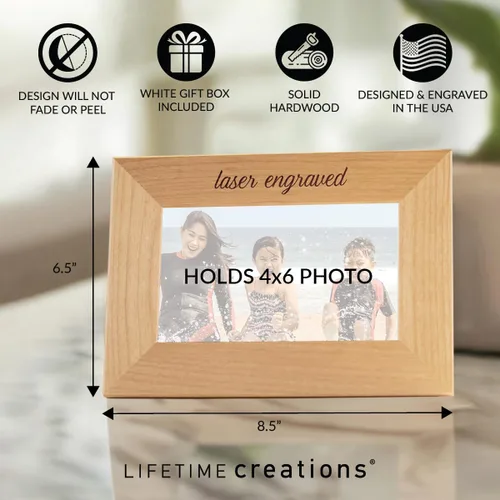 Miniatura 6 de Lifetime Creations Crea tu propio portarretratos personalizado: marco de fotos de madera personalizado grabado, regalo personalizable para boda