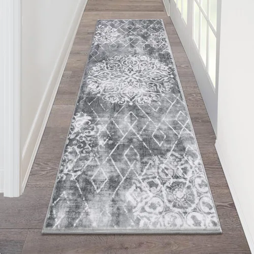 Miniatura 95 de HEBE Alfombra Pasillo 2'x10' Lavable Vintage Desgastada Alfombras de Área Antideslizante Alfombra de Lavandería Boho Alfombras de Piso para Pasillos