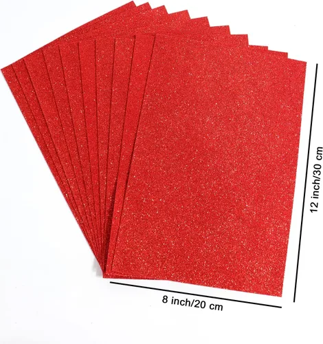 Miniatura 5 de 10 hojas de papel con purpurina para decoración de Navidad, Año Nuevo, Acción de Gracias, papel de cartulina A4, papel autoadhesivo para graduación