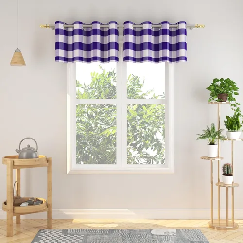 Miniatura 90 de Cortinas de 24 pulgadas de largo con diseño Buffalo Check Gingham Plaid para ventanas de cocina y baño, tratamiento para ventanas con 2 paneles