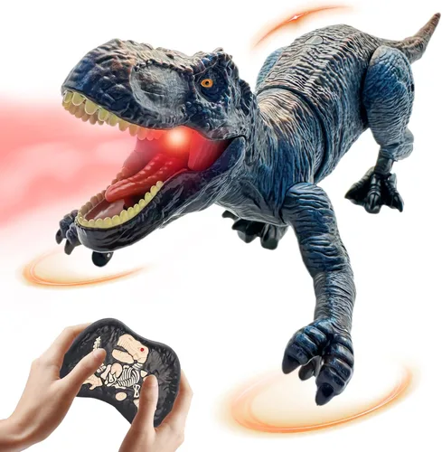 Juguetes de dinosaurio a control remoto para niños de 3-5, 5-7, 8-12, 10-12, juguete electrónico RC T Rex Dino robot para niños, los mejores regalos