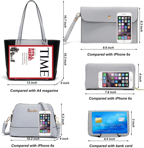 Miniatura 3 de Soperwillton - Juego de bolsas para mujer a la moda, 5