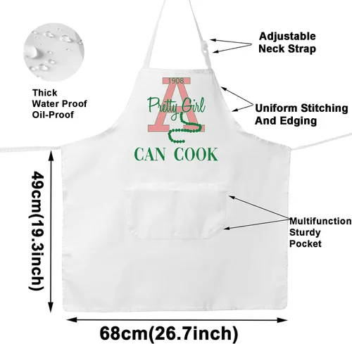 Miniatura 2 de WZMPA Delantal de cocina para hermandad de mujeres, regalo para niñas, linda niña, puede cocinar, delantal ajustable para cocinar, hornear y asar