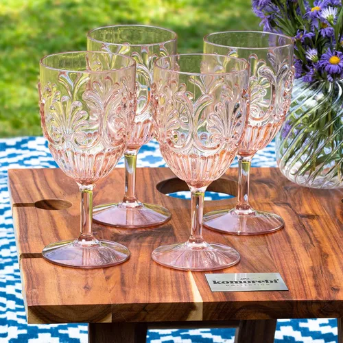 Miniatura 5 de Komorebi Copas de vino acrílicas inastillables, copas de plástico irrompibles, sin BPA y a prueba de caídas, elegantes vasos para uso en interiores