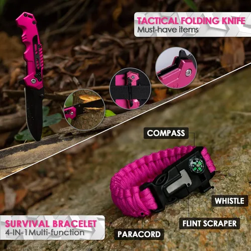 Miniatura 4 de Kit de supervivencia de emergencia y kit de primeros auxilios, kit de defensa personal, kit de seguridad, equipo de supervivencia y equipamiento