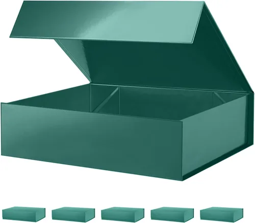 Miniatura 43 de PACKHOME Caja de regalo de 11.5 x 8 x 2.5 pulgadas, caja resistente para camisas con tapa magnética para múltiples ocasiones (negro brillante)
