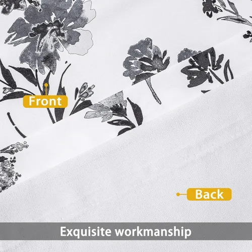 Miniatura 4 de DriftAway Sylvia - Cortina opaca con aislamiento térmico y estampado de acuarela, con estampado de hierbas botánicas florales, bolsillo para barra