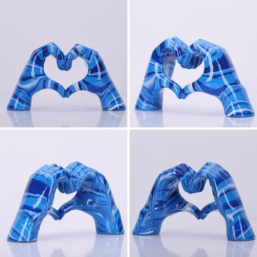 Miniatura 7 de DOVDOV Decoración de corazón de mano, estatua de mano de corazón, escultura de dedo de amor, decoración de boda, adecuada para estantería, mesa