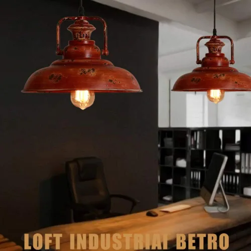 Miniatura 2 de Industrial Vintage Iron Chandelier Light Fixture E27/E26 - Elegant Retro Hanging Lamp for Kitchen, Dining Room, and Living Spaces