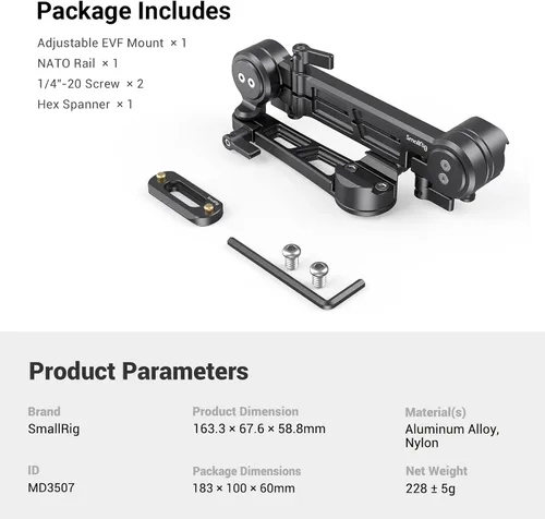Miniatura 7 de SmallRig Montaje EVF ajustable con abrazadera NATO MD3507