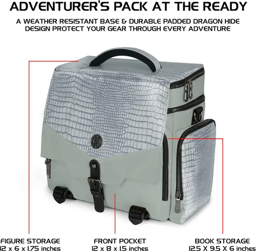 Miniatura 2 de ENHANCE Bolsa de viaje para DND Edición Coleccionista, bolsa compatible con Dungeons and Dragons, soporte para alfombrilla de batalla, bolsillos