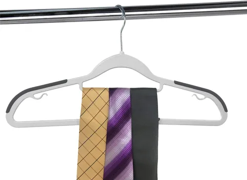 Miniatura 5 de Finnhomy Bar Design - Paquete de 50 perchas de plástico resistentes, perchas para ropa con almohadillas antideslizantes, ideal para camisas