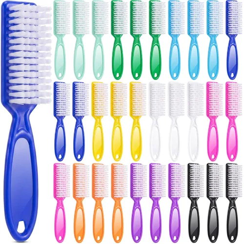 Miniatura 8 de Patelai 30 cepillos de uñas para limpieza de uñas, cepillo de limpieza de pedicura para dedos de manos y uñas (negro)