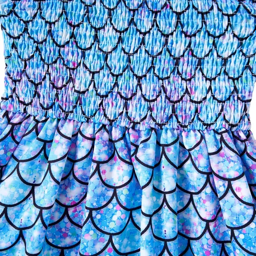 Miniatura 7 de Vieille Vestido de verano para niñas pequeñas, vestido de verano con tirantes delgados, vestido de princesa estampado floral, vestido casual