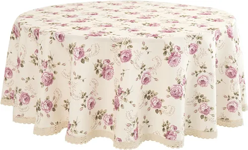 Miniatura 12 de Mantel rectangular con estampado floral de 60 x 84 pulgadas, resistente a las manchas e impermeable, mantel de vino para cocina, comedor, decoración
