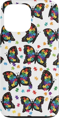 Miniatura 24 de Funda con patrón de rompecabezas de mariposa para iPhone 17