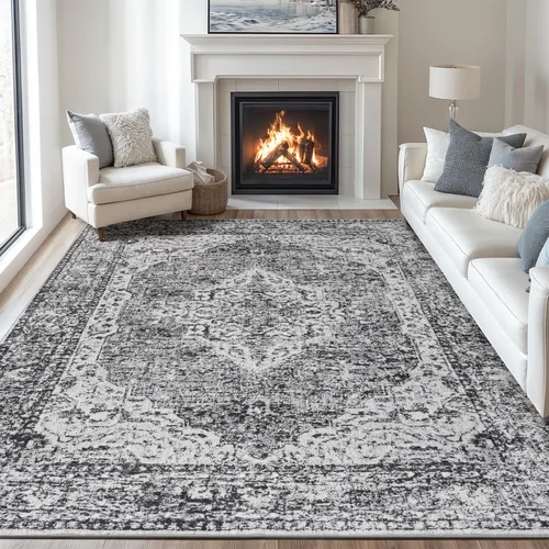 Miniatura 23 de Lofus 8x10 Alfombras de área para sala de estar, alfombra de área lavable, alfombras para dormitorio, cocina, alfombra vintage boho, alfombra suave
