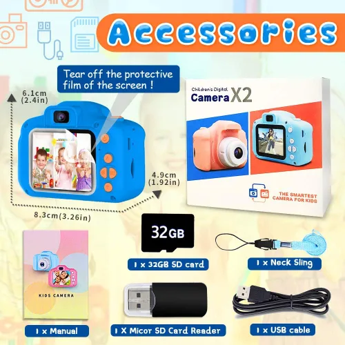 Miniatura 7 de Dylanto Cámara de selfie mejorada para niños, regalos de cumpleaños de Navidad para niños de 3 a 9 años, cámaras de video digitales HD para niños