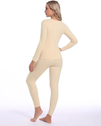 Miniatura 3 de INNERSY Conjunto de ropa interior térmica para mujer, ultra suave, capa base larga para clima frío