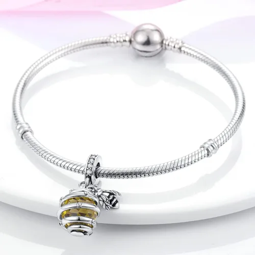 Miniatura 115 de MULA - Dijes de plata de ley 925 para pulseras y collares, colgantes de letras para la familia, cuentas de viaje en avión, dijes de árbol
