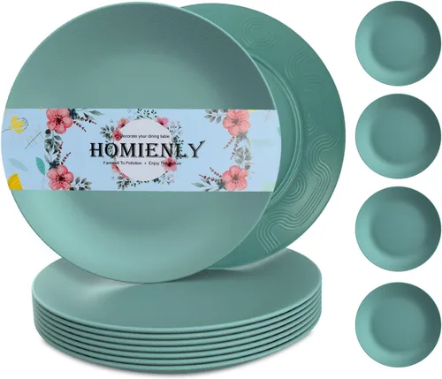 Miniatura 11 de Homiely Juego de 8 Platos para Cena - Paja de Trigo, Apto para Microondas y Lavavajillas, Irrompible, Platos para Niños