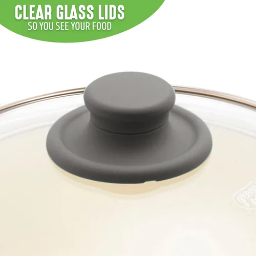 Miniatura 7 de GreenLife Soft Grip - Juego de cacerolas de 1 cuarto y 2 cuartos de galón, cerámica antiadherente saludable, no tóxico, sin PFAS y PFOA, apto