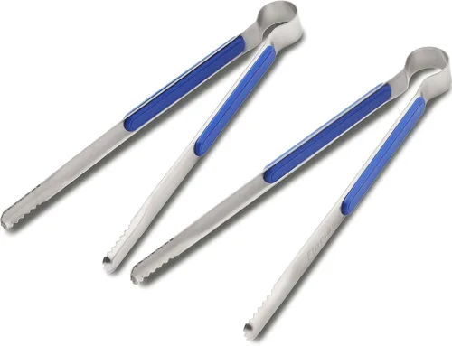 Miniatura 5 de (Florian) Pinzas multipropuesta de 10.04 pulgadas de acero inoxidable de alta resistencia, resorte de límites, borde liso para alimentos, barbacoa