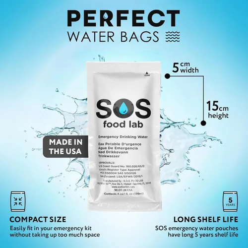 Miniatura 3 de MOUNTAIN ESSENTIALS Paquete de 6 barras de alimentos de emergencia de 2400 calorías y agua de emergencia S.O.S. 4.22 onzas, paquete de 24 con 5 años