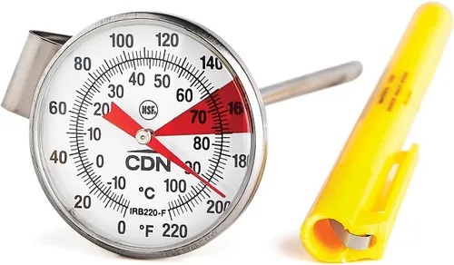 Miniatura 5 de CDN ProAccurate® Termómetro de lectura instantánea para espumar bebidas con clip para medición precisa de temperatura, vástago de acero inoxidable