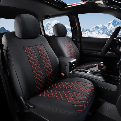 Miniatura 11 de Truckiipa Fundas de Asiento Automotrices Ajuste para Toyota Tacoma Asiento Delantero de Cuero Impermeable Cobertura Completa Fundas de Asiento