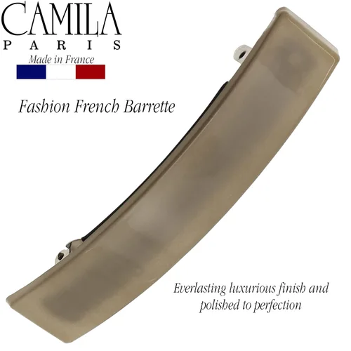 Miniatura 5 de Camila Paris CP3385 - Pinza de barrette de pelo francesa para niñas, cierre de metal gomizado beige, pinzas de pelo de agarre fuerte para mujeres