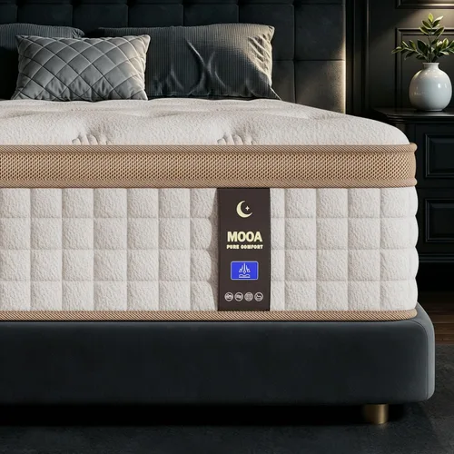 Miniatura 10 de Colchón tamaño Queen (mejorado de alta gama) Colchón híbrido de lujo de 12 pulgadas Queen en una caja, espuma viscoelástica de gel refrescante