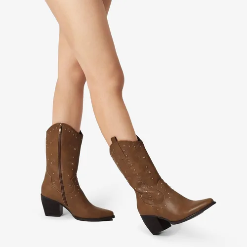 Miniatura 6 de DREAM PAIRS Women's Western Cowboy boots Mid Calf Cowgirl boot Pull-on
