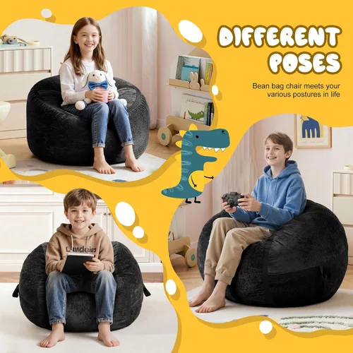 Miniatura 6 de Homguava Puf gigante de 2 pies para adultos con relleno de espuma viscoelástica, puf con funda de piel sintética suave, cómoda puf para sala