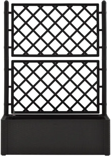 Miniatura 3 de Cama elevada de jardín con enrejado y sistema de riego automático, antracita, cama de jardín elevada, soporte de maceta elevado con estantes