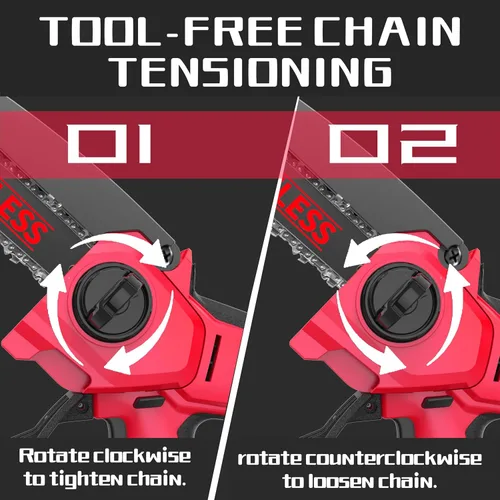 Miniatura 7 de Mini motosierra compatible con la batería Milwaukee Chainsaw M18, motosierras de poda inalámbricas de 8 y 6 pulgadas, mini motosierra sin escobillas