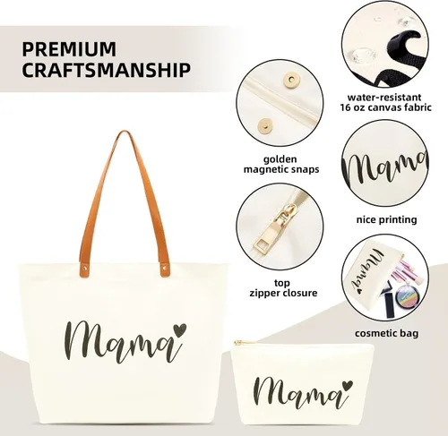 Miniatura 2 de Lamyba Regalos para mamá nueva, bolso de mano con bolsa de maquillaje, regalos geniales para mamá por ser/mamá embarazada/mujeres embarazadas