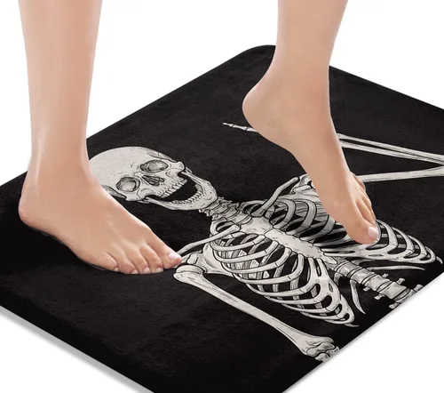 Miniatura 16 de Britimes Tapete de baño de mármol rosa para baño, alfombra de piso lavable, tapetes, alfombra de piso, decoraciones de baño, 16 x 24 pulgadas